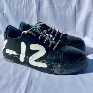 Thierry Rabotin FIFTY-12 Black Leather Sneakers Size 38